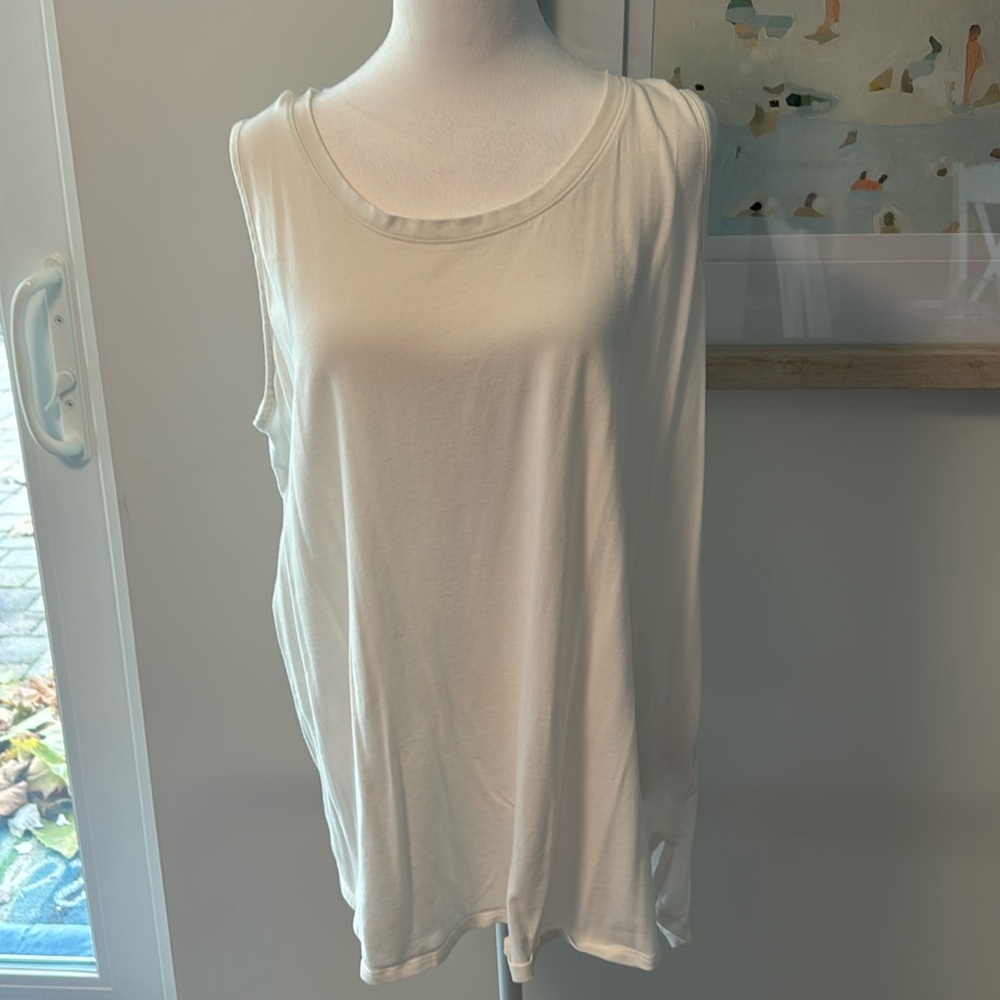 Soft Surroundings Cream Sleeveless Tank Tunic Top